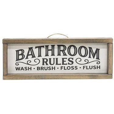 Bathroom Rules Framed Sign - The Fox Decor